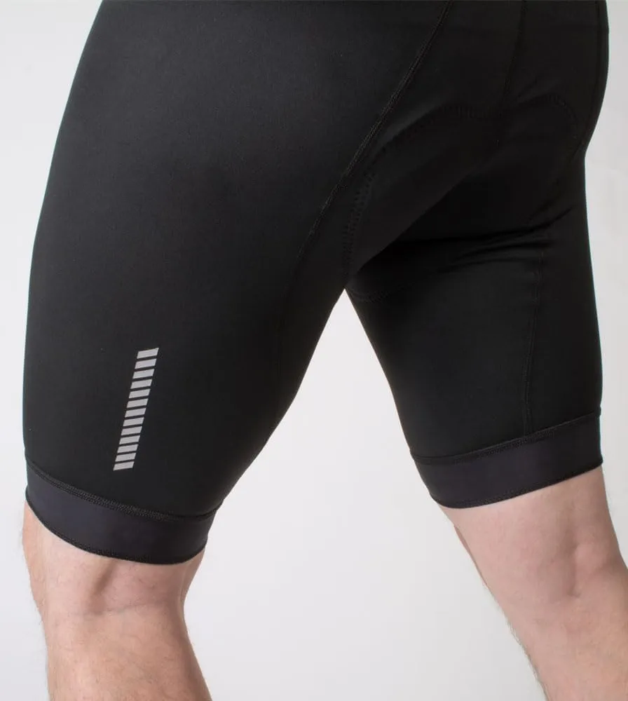 | Men's Core Padded Cycling Bib-Shorts | Long Distance Black Bibs | Made in USA