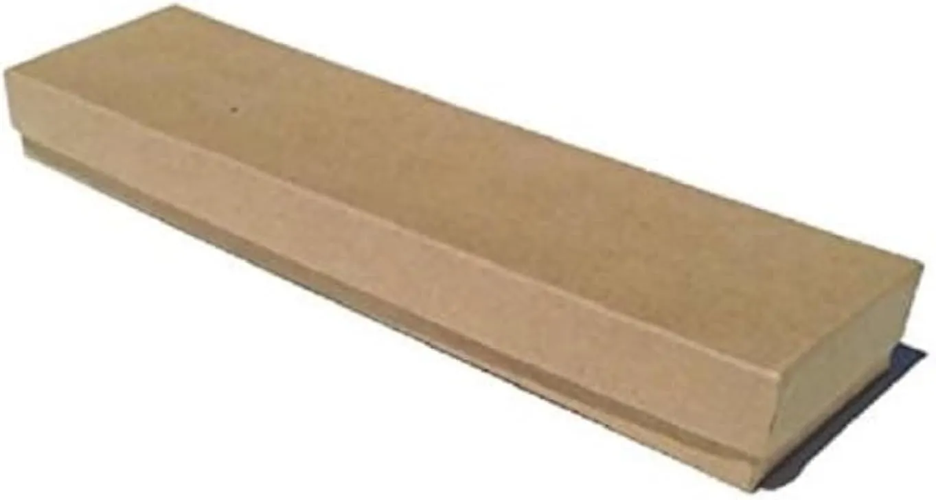 10 Pack Brown Kraft Cotton Filled Paper Cardboard Jewelry box for Necklace, Watch, Bracelets, Pen, Pocket Watches, Anklets for Wedding, Anniversary, Engagement, Birthday Size- 8.1" x 2.2" x 1"