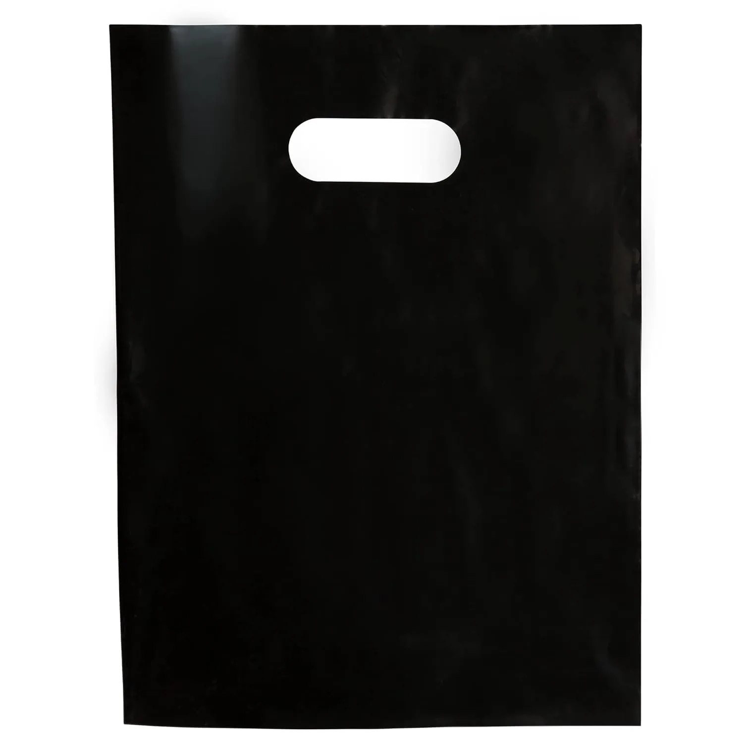 100 Black Bags for Small Business 1.5Mil Thick 9"x12" Perfect For Merchandise And Retail Glossy Black Thank You Bags With Handles