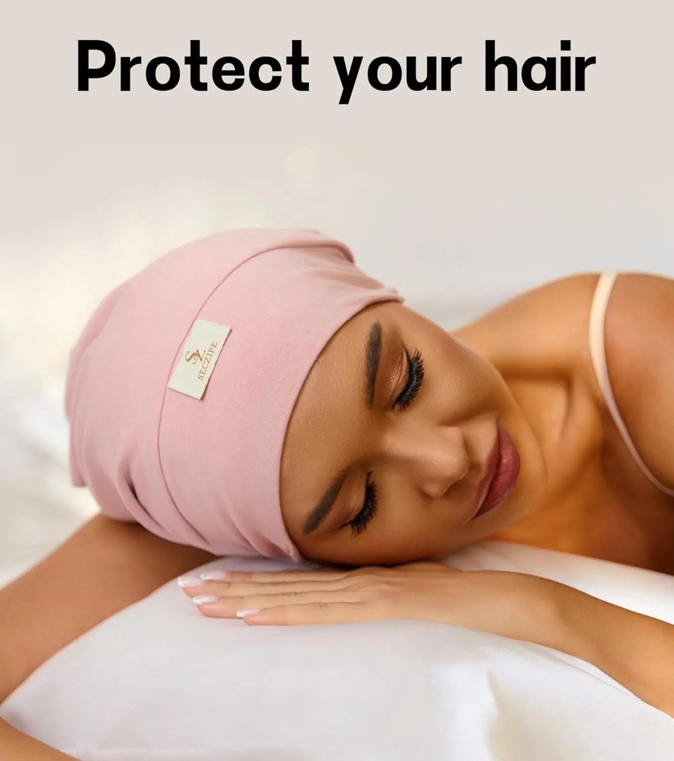 100% Mulberry Silk Bonnet for Sleeping for Curly Hair and Braids, Wrap with Adjustable Strap for Women and Men, Silk, Not Satin（1Pc,Pink