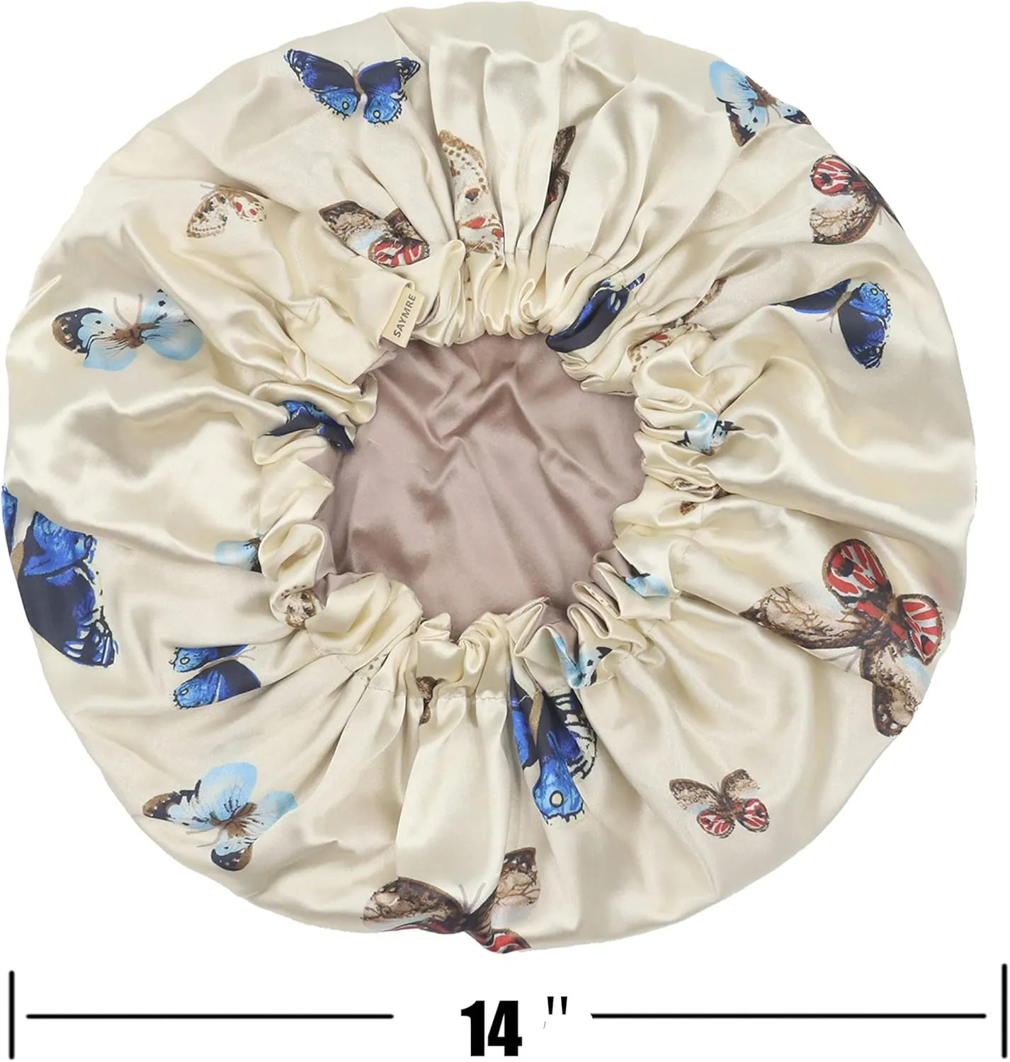 100% Mulberry Silk Lined Bonnet Adjustable Satin Sleep Cap 19 Momme Silk Bonnet for Women Curly,Long Hair Care