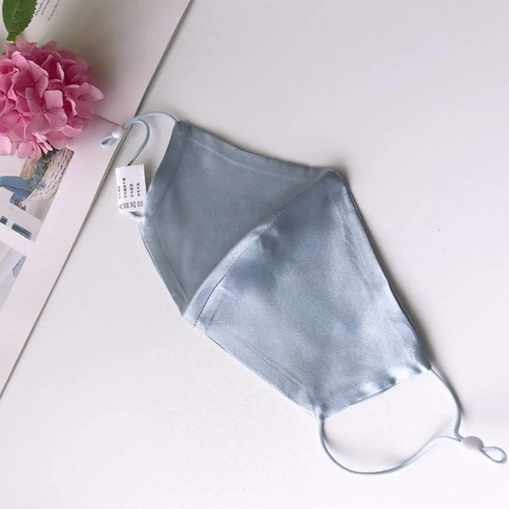 100% Mulberry Silk Mask Adjustable with Filter Pocket