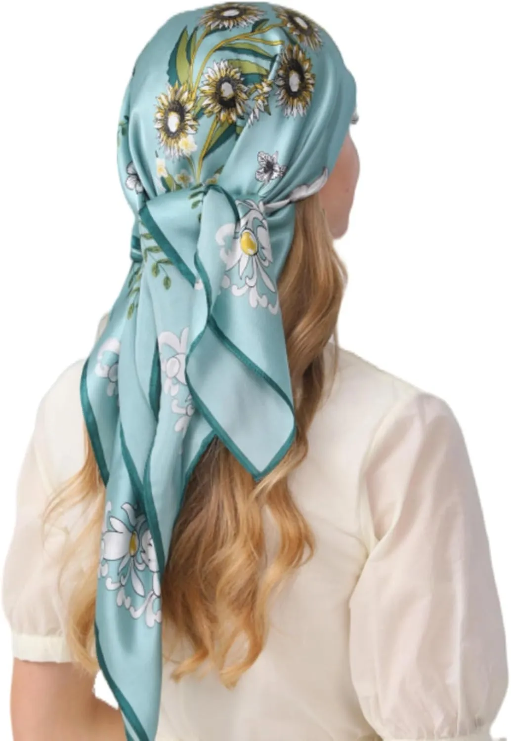 100% Mulberry Silk Neck Scarf 35" Inches Large Square Scarfs for Women Gift Packed