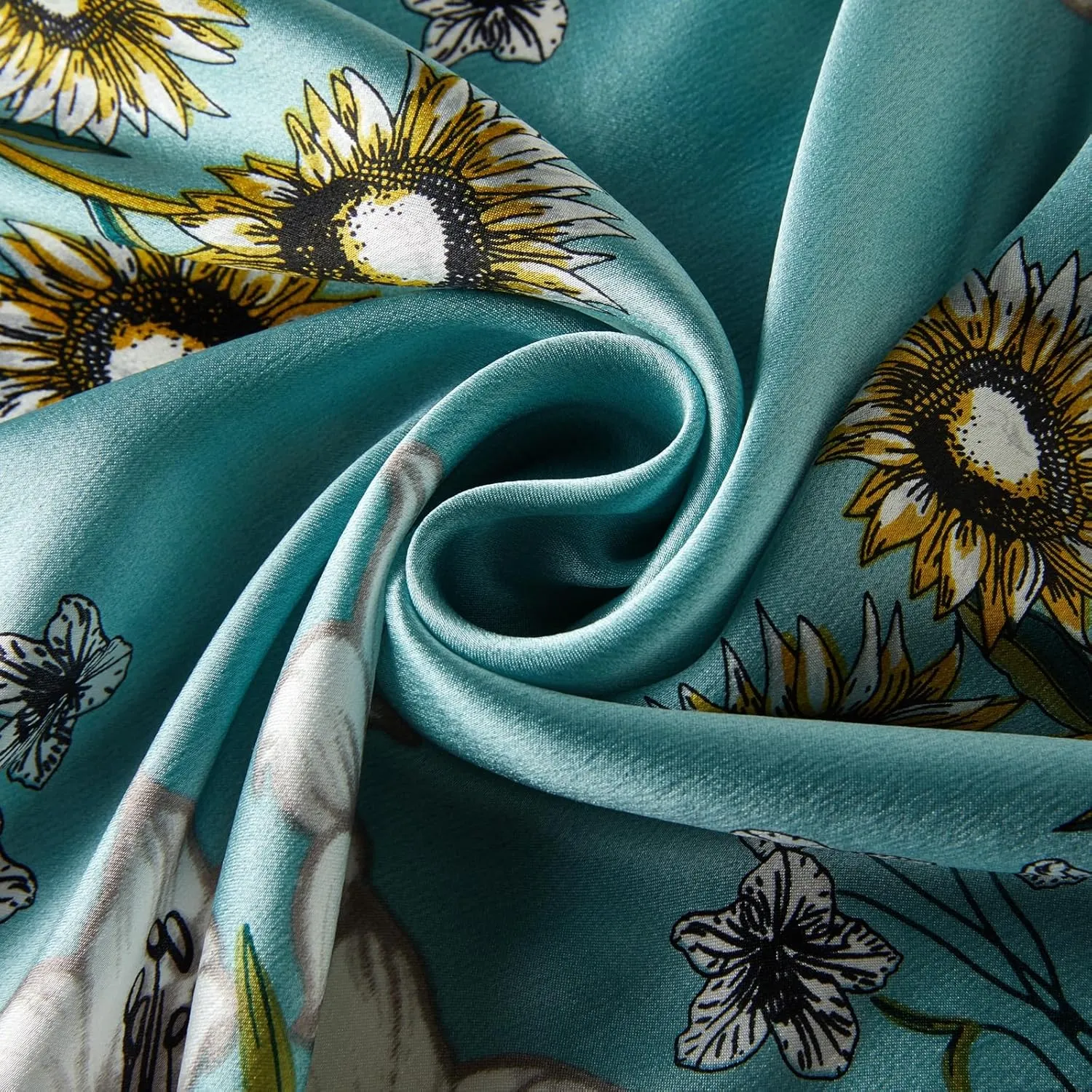 100% Mulberry Silk Neck Scarf 35" Inches Large Square Scarfs for Women Gift Packed