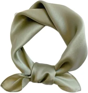 100% Mulberry Silk Purse Scarf – Lightweight 20" Square Silk Neckerchief for Men and Women