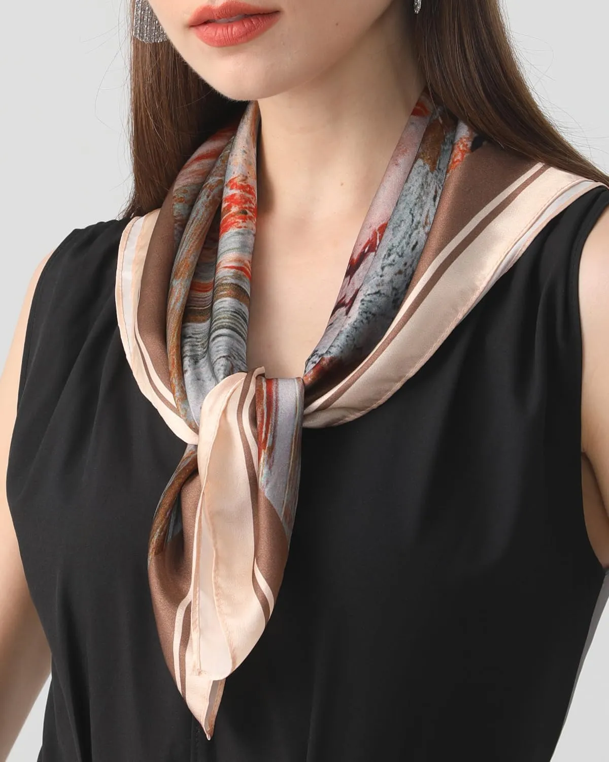 100% Mulberry Silk Scarf 27"x27" Square Silk Scarves Hair Wrap Neck Head Scarf for Women, Mothers Day Gifts
