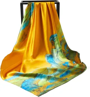 100% Mulberry Silk Scarf 43 Inches Large Square Wrap for Hair Night Sleeping Scarf for Women Head Scarf