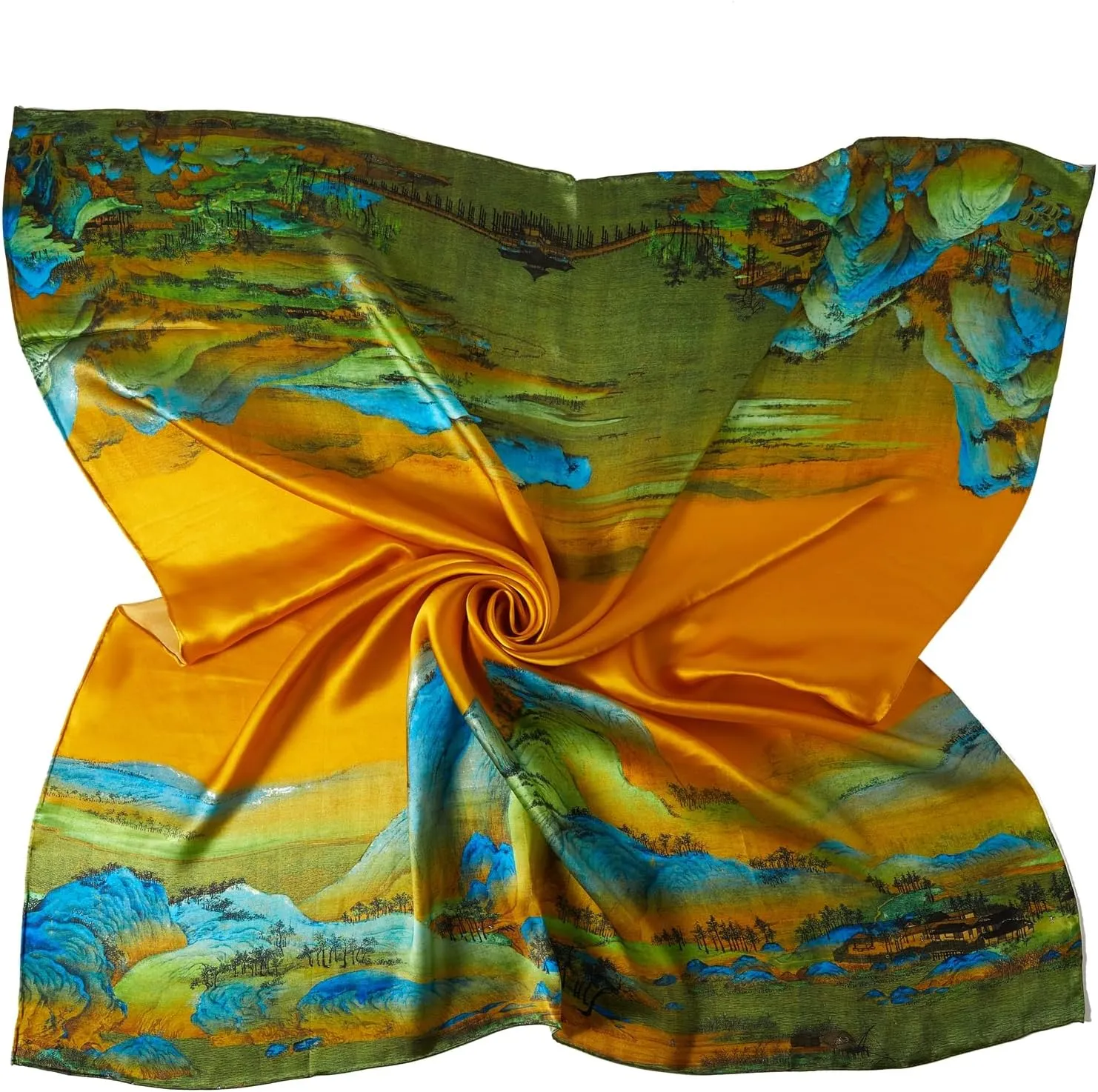 100% Mulberry Silk Scarf 43 Inches Large Square Wrap for Hair Night Sleeping Scarf for Women Head Scarf