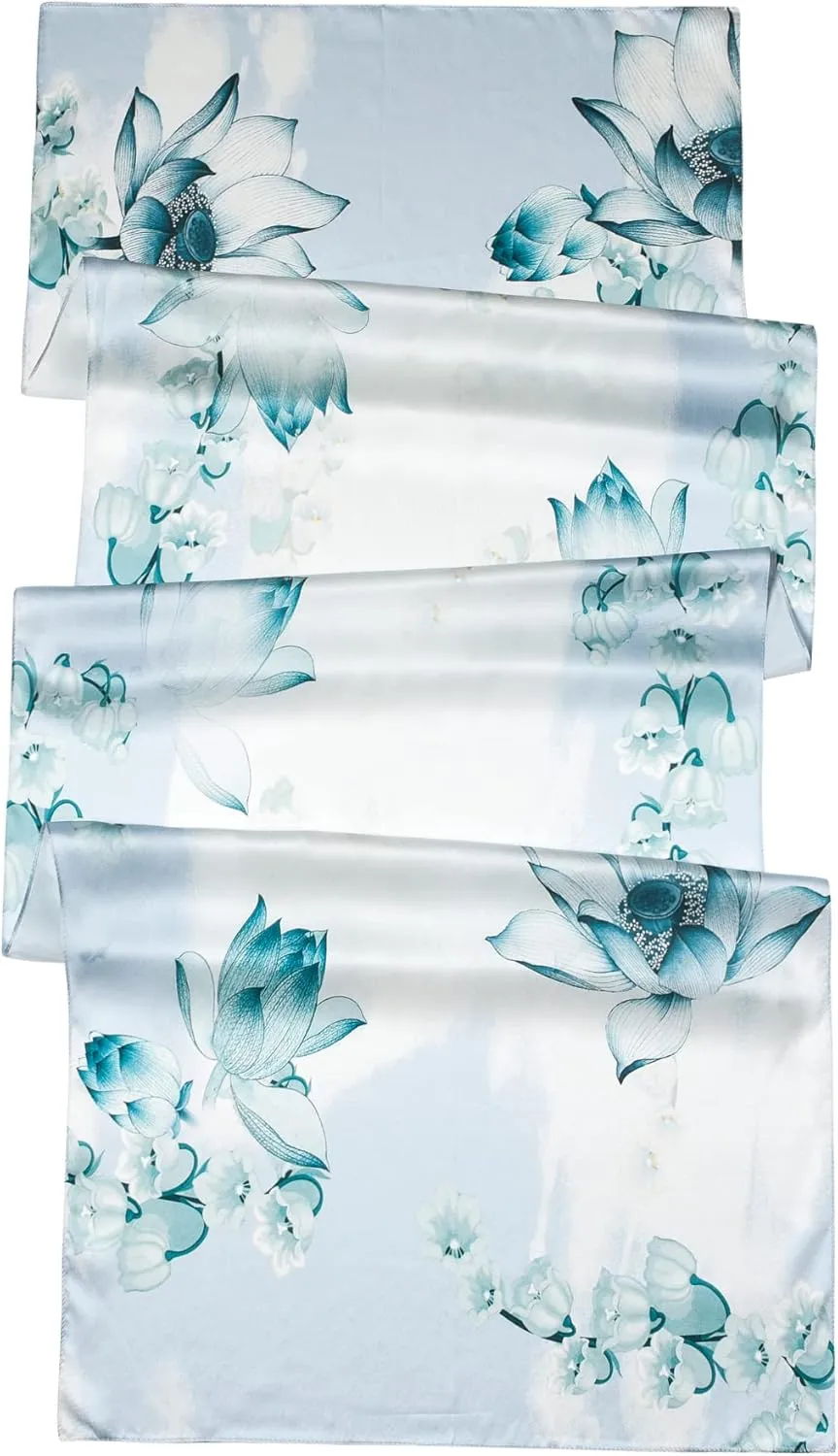 100% Mulberry Silk Scarf - 70'' X 21'' Long Satin Fashion Designer Scarf - Lightweight Wraps with Gift Packed
