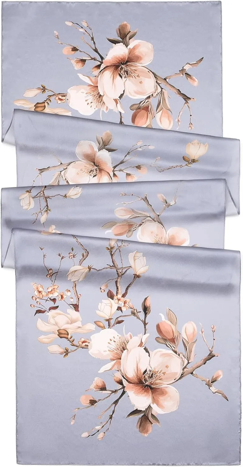 100% Mulberry Silk Scarf - 70'' X 21'' Long Satin Fashion Designer Scarf - Lightweight Wraps with Gift Packed