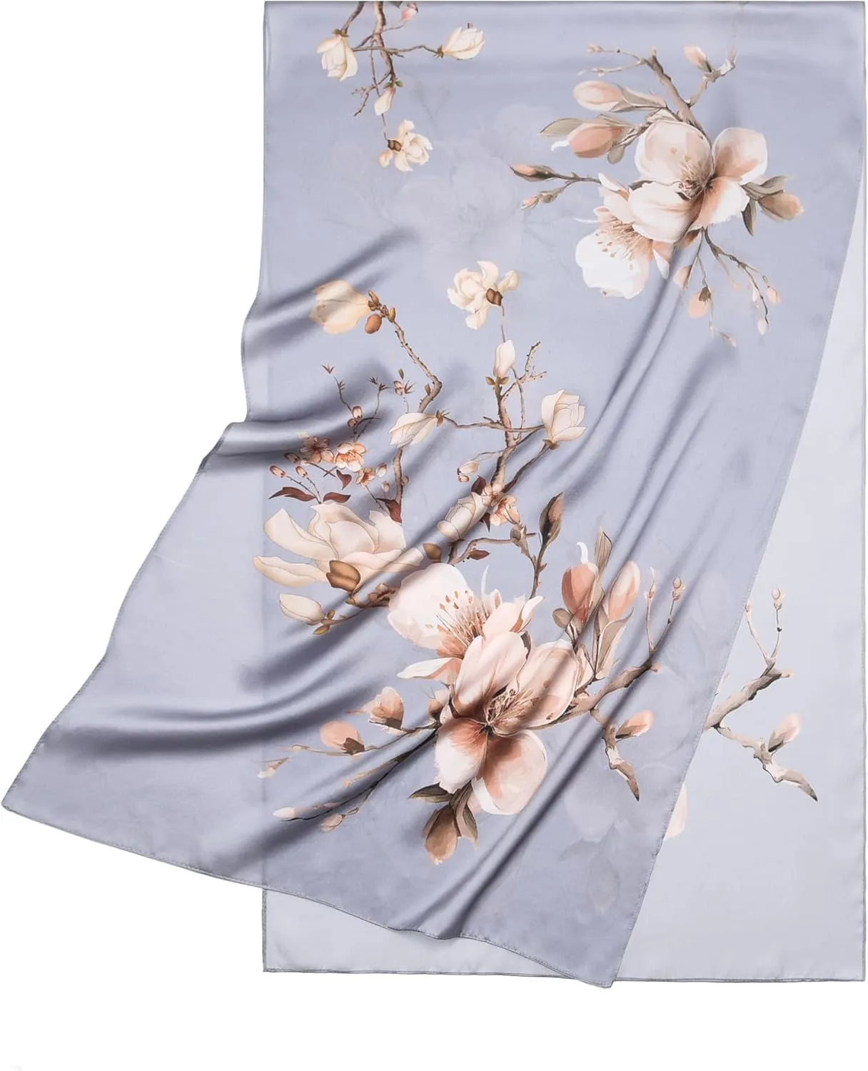 100% Mulberry Silk Scarf - 70'' X 21'' Long Satin Fashion Designer Scarf - Lightweight Wraps with Gift Packed