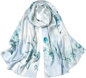 100% Mulberry Silk Scarf - 70'' X 21'' Long Satin Fashion Designer Scarf - Lightweight Wraps with Gift Packed