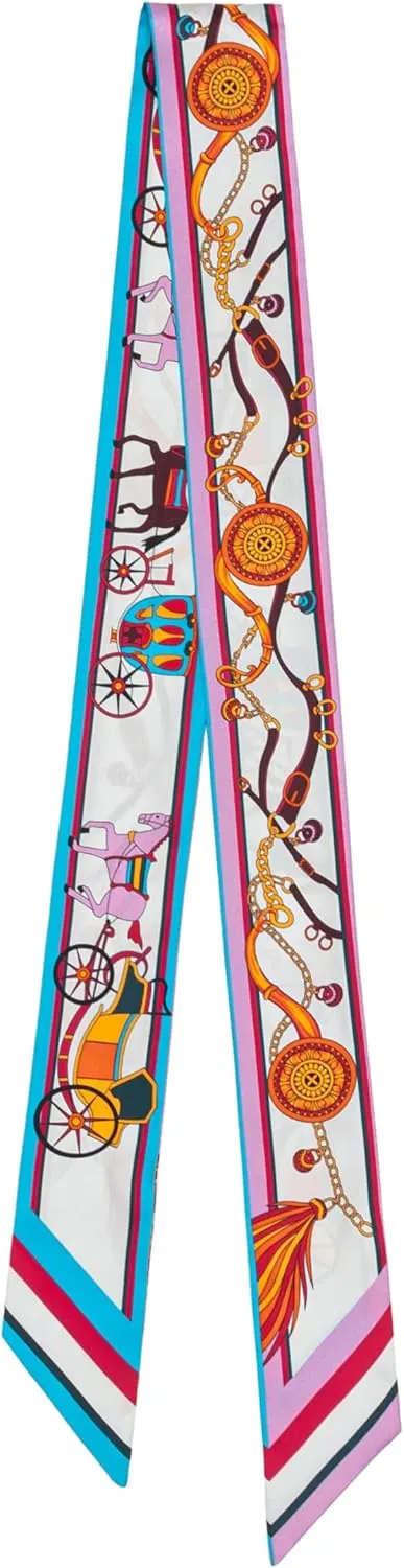 100% Mulberry Silk Scarf for Women Neck, Handbags,Bags, Purse, Hair Head Ribbon Skinny Scarf Silk Headband Scarf