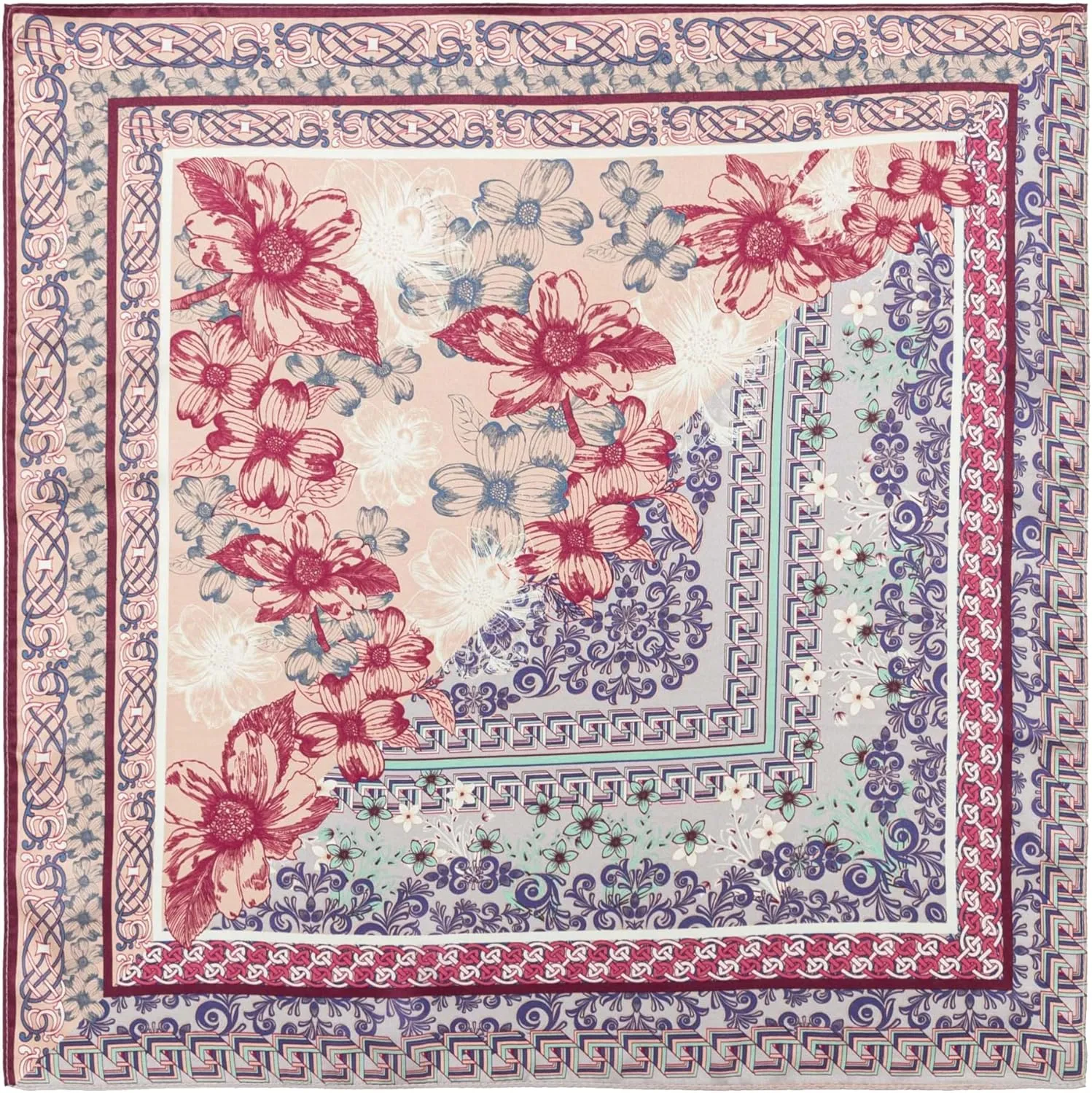 100% Mulberry Silk Scarf for Women, Small Square Satin Scarf for Neck Head Hair Handbag 21"x21"