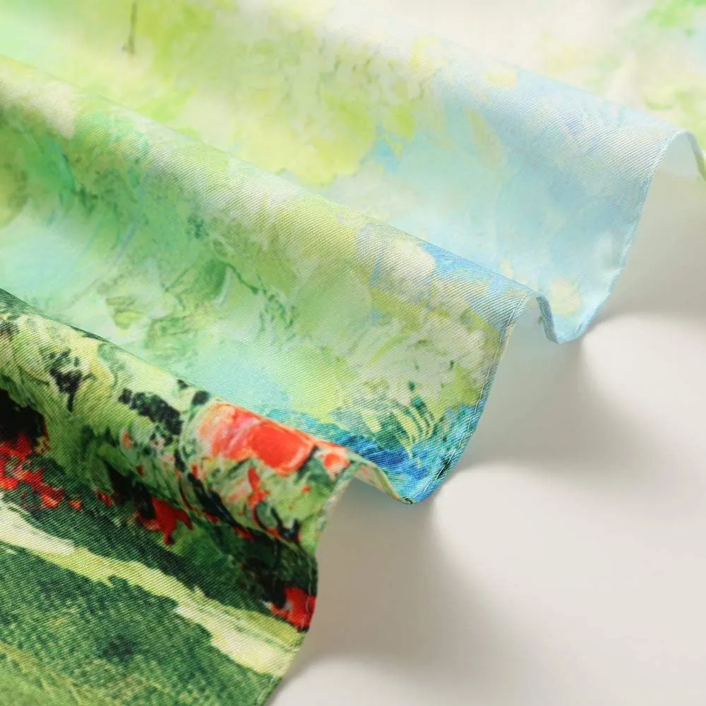 100% Mulberry Silk Scarf-Printed or Solid Color 35” Square Large Silk Hair Head Wrap Scarf With Gift Box Package