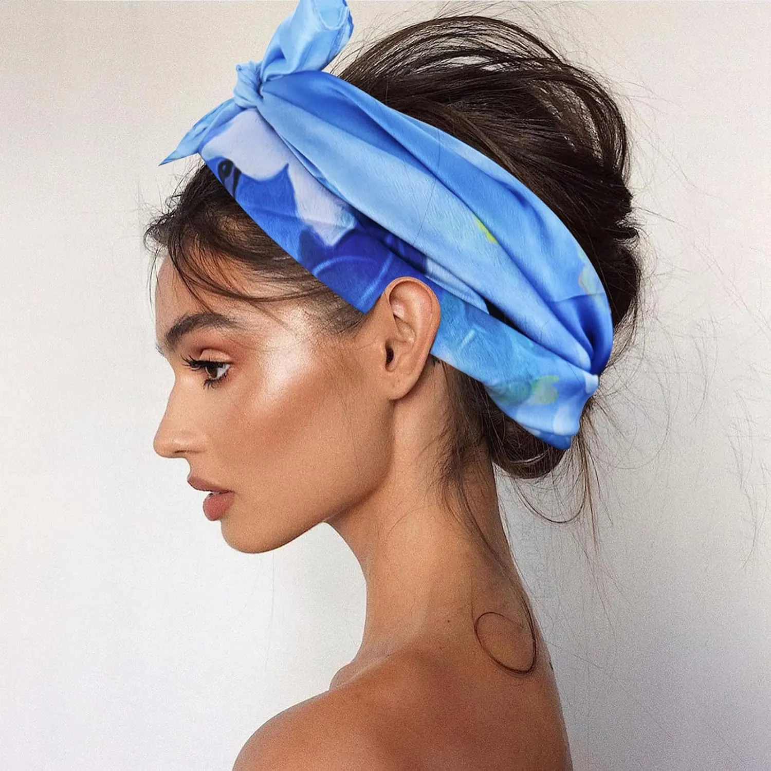 100% Mulberry Silk Scarf-Printed or Solid Color 35” Square Large Silk Hair Head Wrap Scarf With Gift Box Package