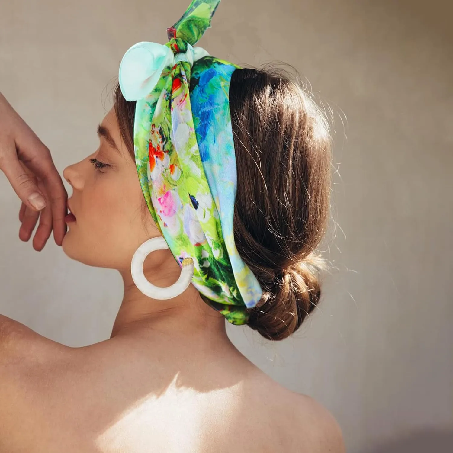 100% Mulberry Silk Scarf-Printed or Solid Color 35” Square Large Silk Hair Head Wrap Scarf With Gift Box Package