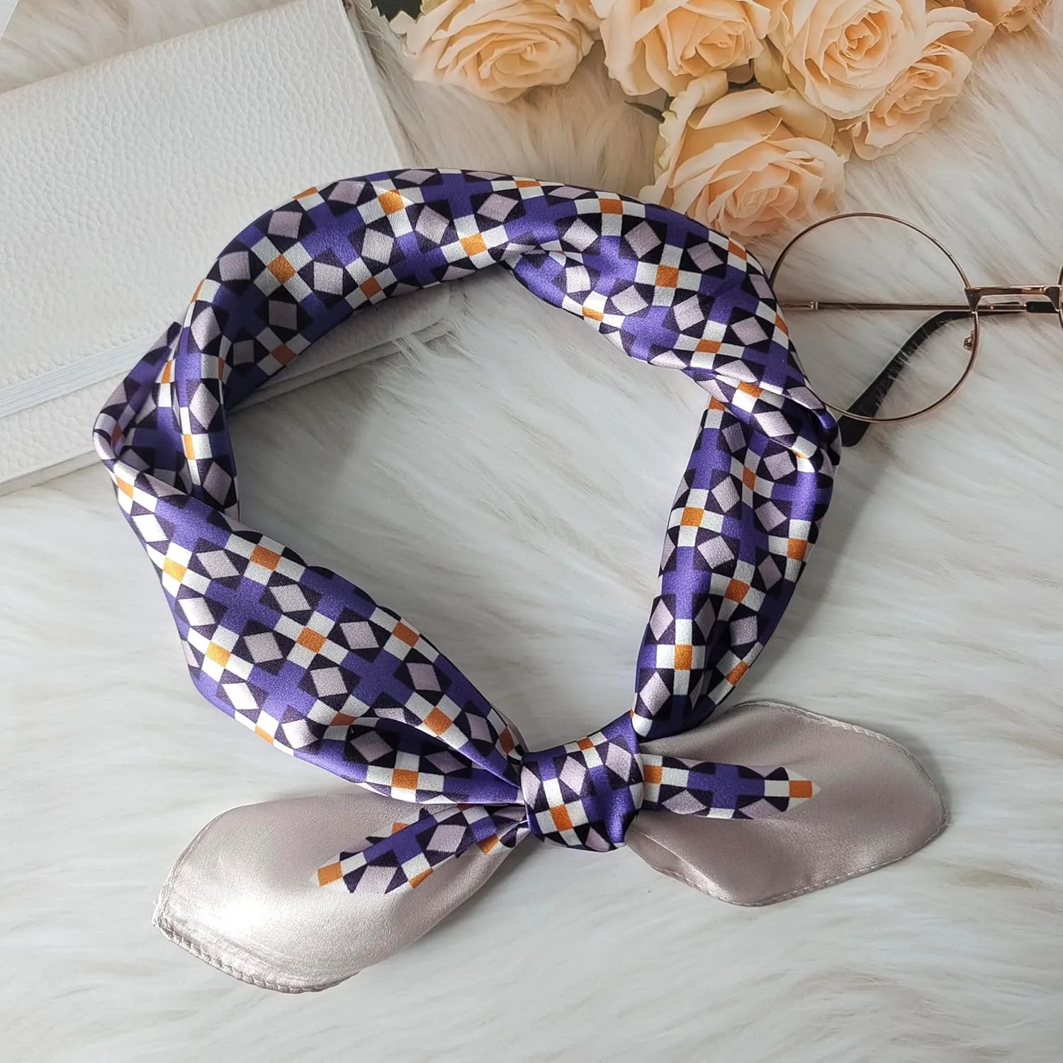 100% Mulberry Square Silk Scarf - Neckerchief Headscarf Gift Packed - 21" x 21"