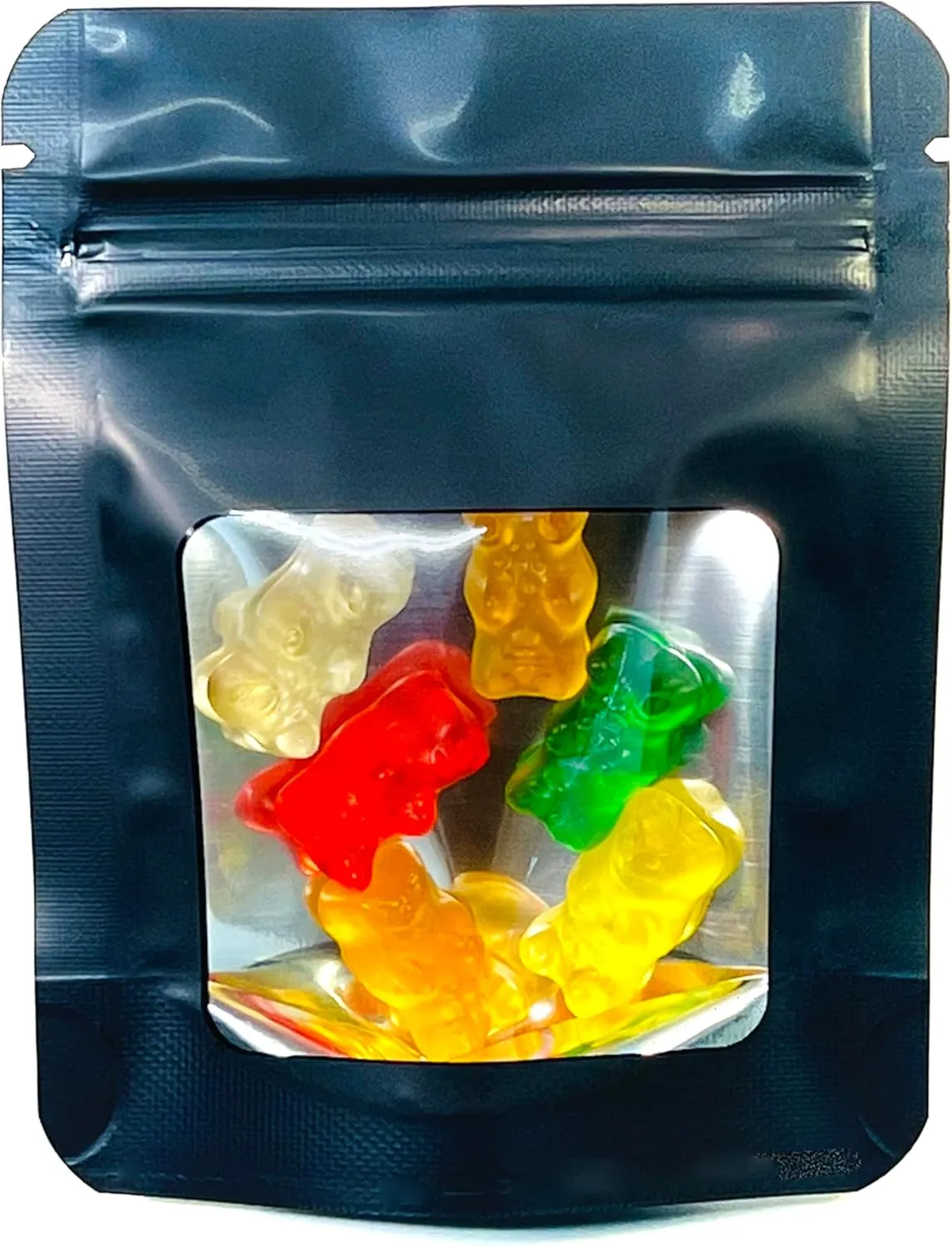 100 Pack Smell Proof Mylar Bags 3.5 x 4.5 x 1 inch Stand Up Resealable Ziplock Foil Pouch. Ultra-Clear Window Not Frosted or Foggy. 4 Mil Thick. Storage, Sample, Travel and Display. ROYPACK