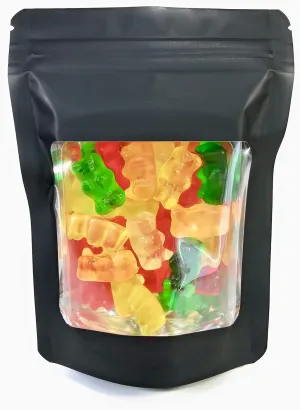100 Pack Smell Proof Ultra Clear Window Mylar Bags 1/8 Eighth Plus Size 4 Mil 4”x 5.5”x 1.5” Stand Up Foil Pouch. Travel, Storage and Display. Food Grade ROYPACK