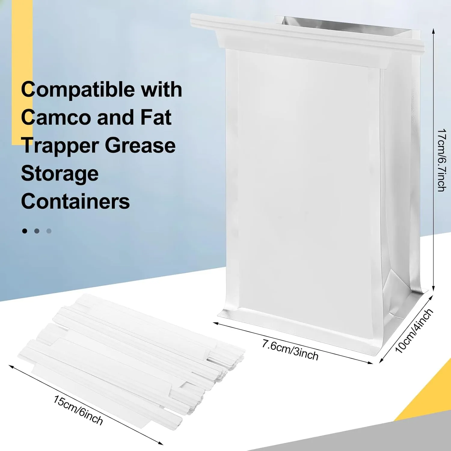 100 Pcs Disposable Grease Storage Bags Bacon Container Bags Hold Hot Liquids Oils for Grease Storage Container