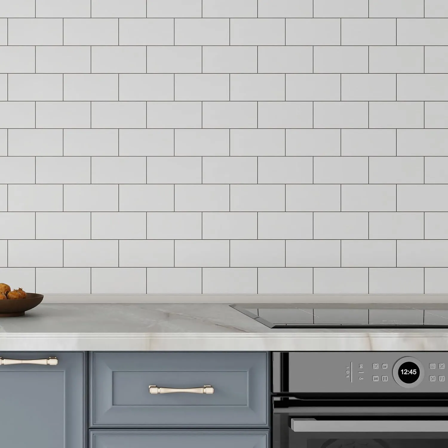 100-Piece Peel and Stick Backsplash, 3" x 6" Peel and Stick Subway Tile PVC Wall Tiles Stick on Backsplash for Kitchen Fireplace Bathroom