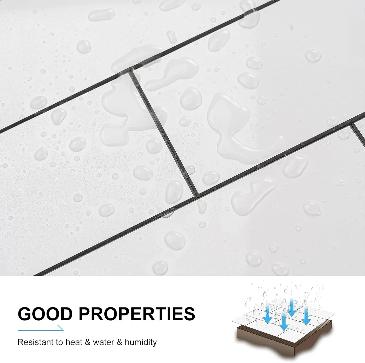 100-Piece Peel and Stick Backsplash, 3" x 6" Peel and Stick Subway Tile PVC Wall Tiles Stick on Backsplash for Kitchen Fireplace Bathroom