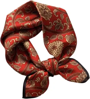 100% Pure Mulberry Silk Scarf 21"x21" Small Square Natural Silk Lightweight Digital Printed Neckerchief Scarves