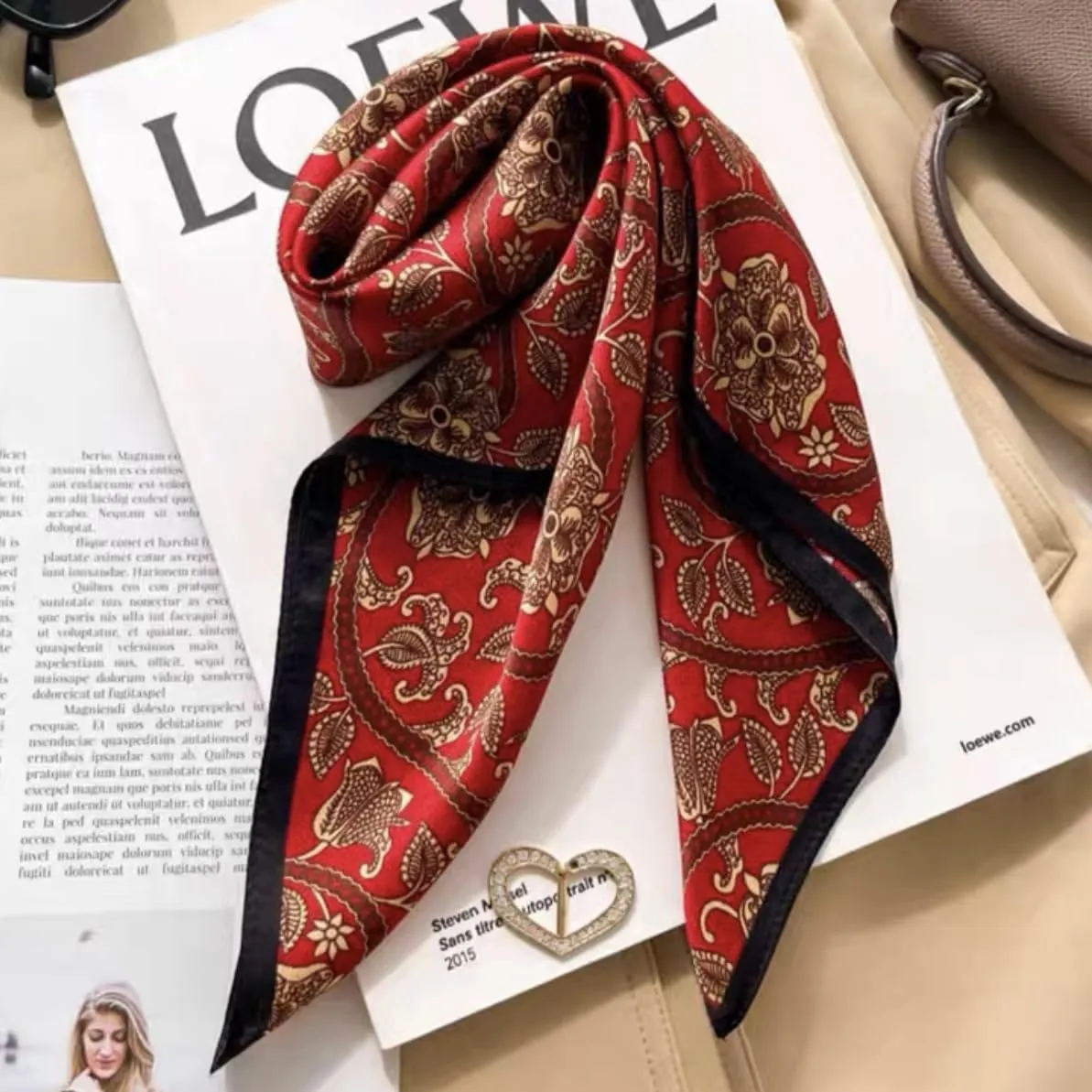100% Pure Mulberry Silk Scarf 21"x21" Small Square Natural Silk Lightweight Digital Printed Neckerchief Scarves