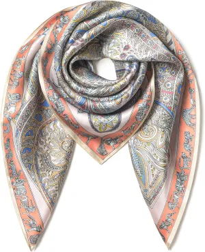 100% Pure Mulberry Silk Scarf 35" Large Square Lightweight Headscarf –Women’s Hair Wraps The shawl-With Gift Packed