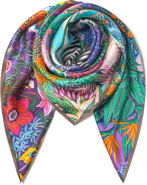100% Pure Mulberry Silk Scarf 35" Large Square Lightweight Headscarf –Women’s Hair Wraps The shawl-With Gift Packed