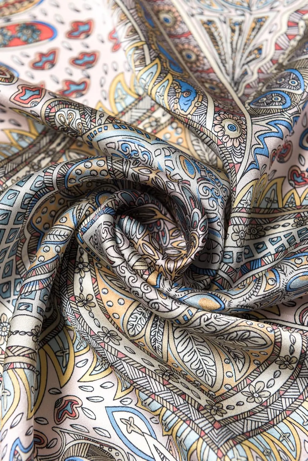 100% Pure Mulberry Silk Scarf 35" Large Square Lightweight Headscarf –Women’s Hair Wraps The shawl-With Gift Packed