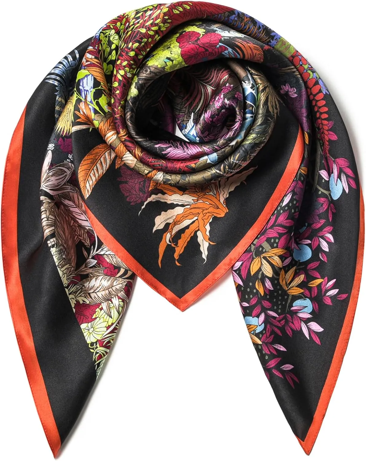 100% Pure Mulberry Silk Scarf 35" Large Square Lightweight Headscarf –Women’s Hair Wraps The shawl-With Gift Packed