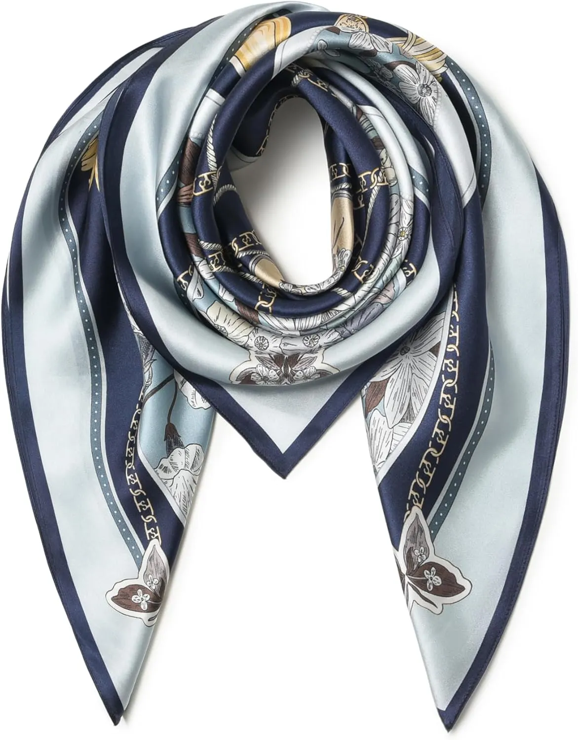 100% Pure Mulberry Silk Scarf 35" Large Square Lightweight Headscarf –Women’s Hair Wraps The shawl-With Gift Packed