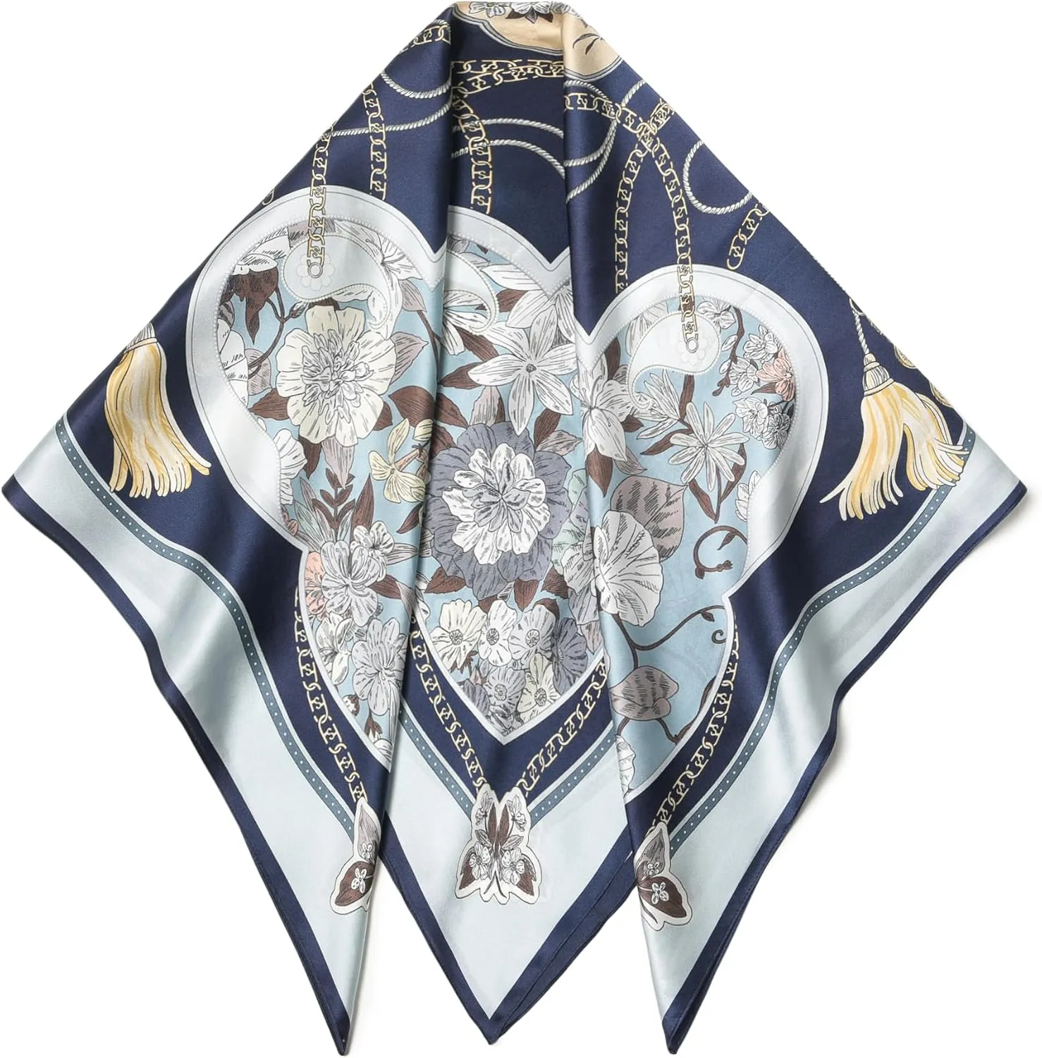 100% Pure Mulberry Silk Scarf 35" Large Square Lightweight Headscarf –Women’s Hair Wraps The shawl-With Gift Packed