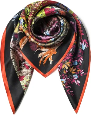 100% Pure Mulberry Silk Scarf 35" Large Square Lightweight Headscarf –Women’s Hair Wraps The shawl-With Gift Packed