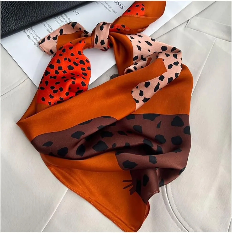100% Pure Mulberry Silk Square Scarf for Hair-27''x27''- Women Silk Neckerchief Head Wrap Scarf