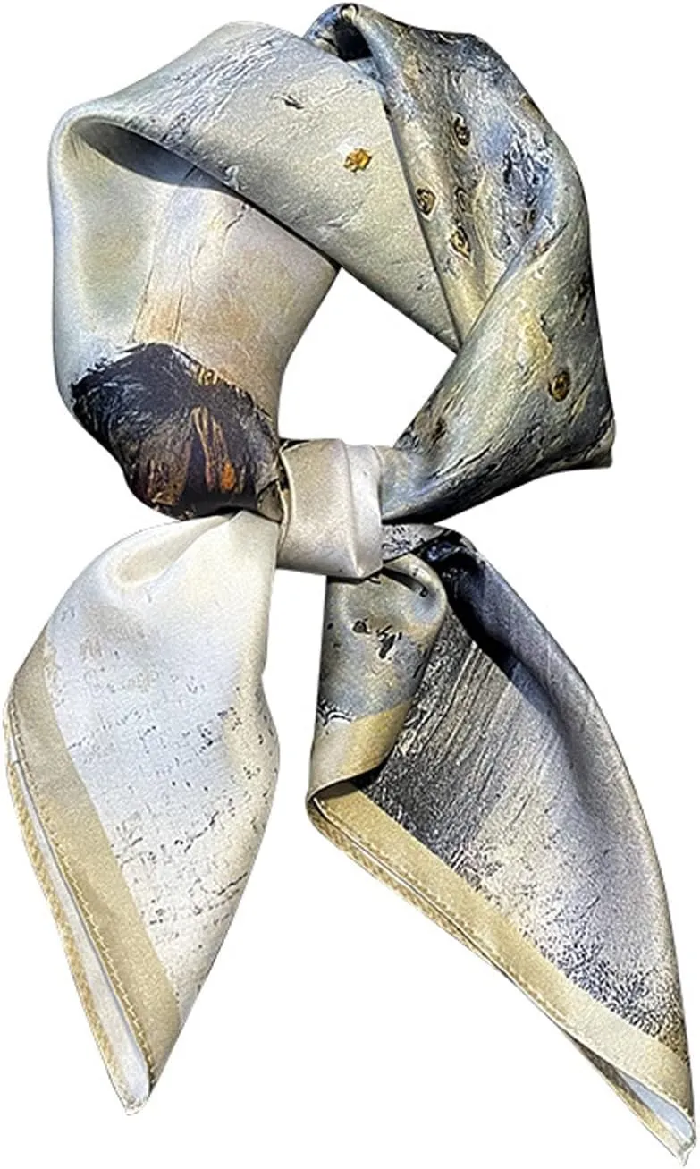 100% Pure Mulberry Silk Square Scarf for Hair-27''x27''- Women Silk Neckerchief Head Wrap Scarf