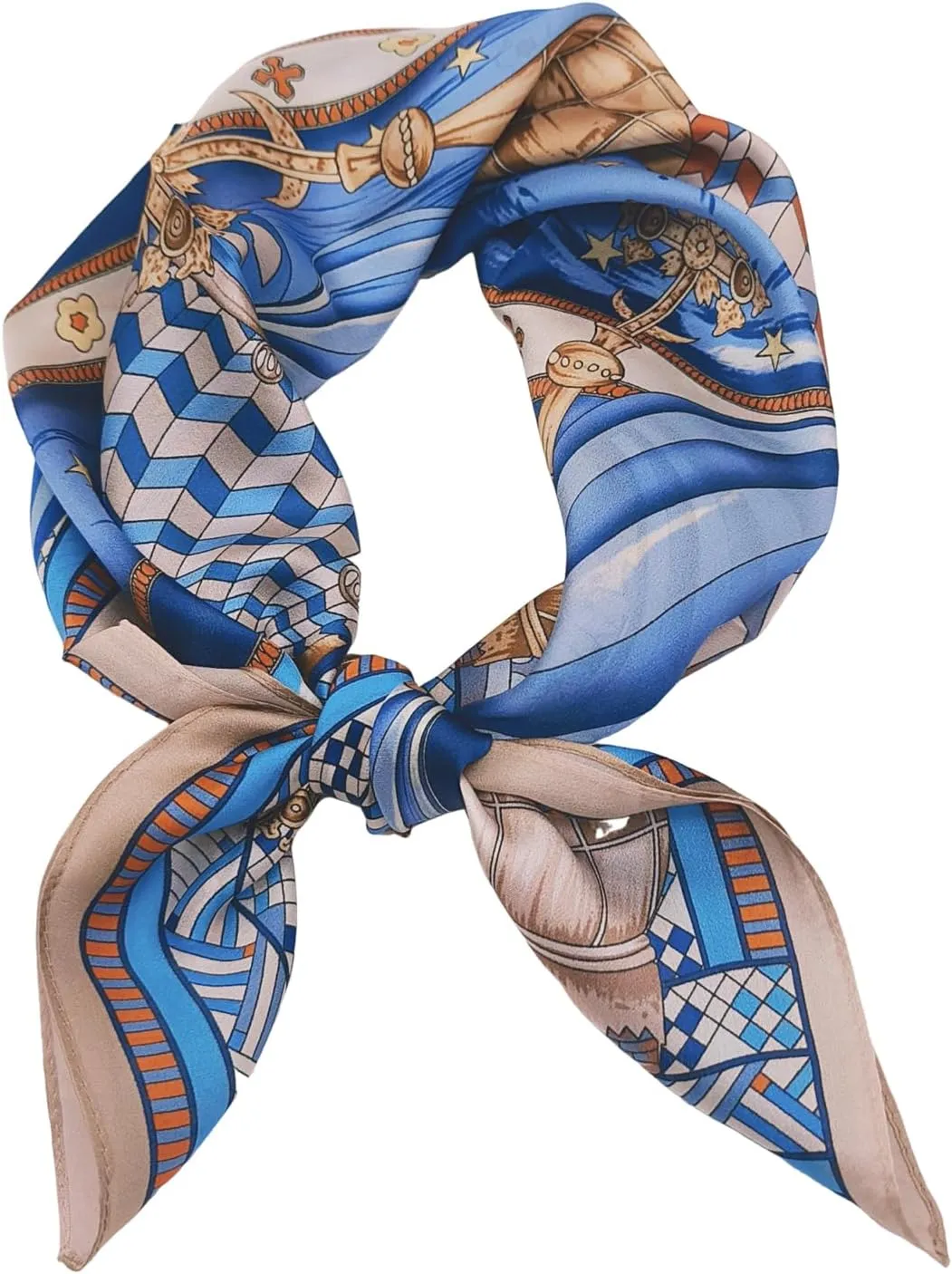 100% Pure Mulberry Silk Square Scarf for Hair-27''x27''- Women Silk Neckerchief Head Wrap Scarf