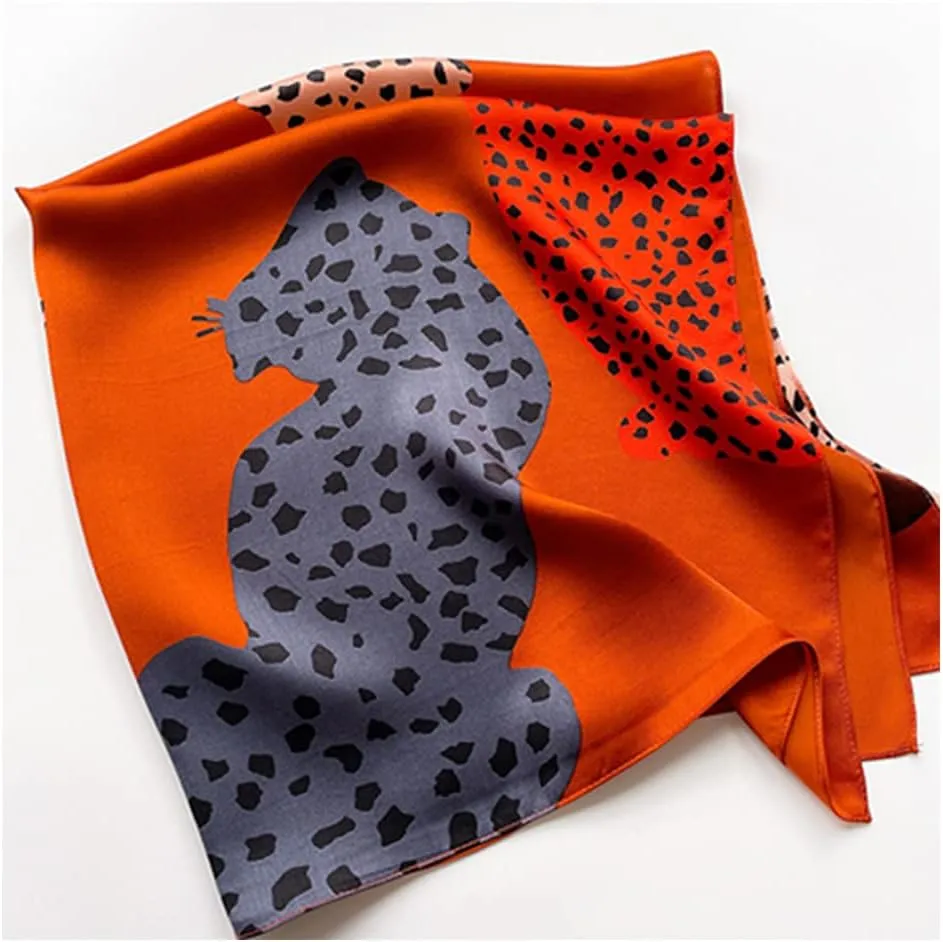 100% Pure Mulberry Silk Square Scarf for Hair-27''x27''- Women Silk Neckerchief Head Wrap Scarf