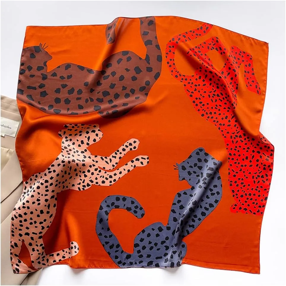 100% Pure Mulberry Silk Square Scarf for Hair-27''x27''- Women Silk Neckerchief Head Wrap Scarf