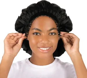 100% Real Silk Bonnet for Sleeping Women - 19 Momme Double Layer Mulberry Silk Bonnet for Maintaining Curly Hair Overnight
