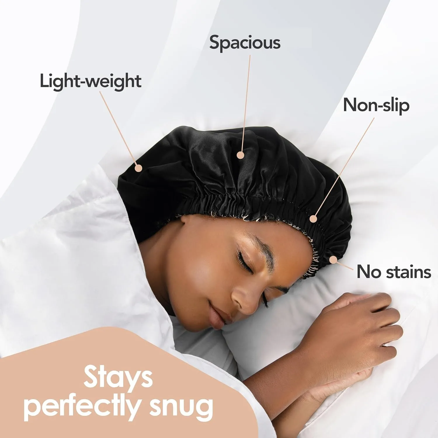 100% Real Silk Bonnet for Sleeping Women - 19 Momme Double Layer Mulberry Silk Bonnet for Maintaining Curly Hair Overnight