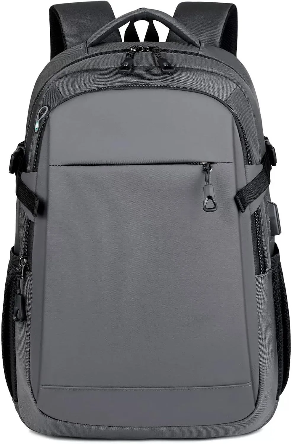 15.6" Laptop Backpack‌,Earphone Jack & USB Port Design,Business Carry-on Bag,35L Capacity Suitcase,Travel Weekender Luggage Daypack,Lightweight Durable Multi-pocket Waterproof Backpack (Gray)