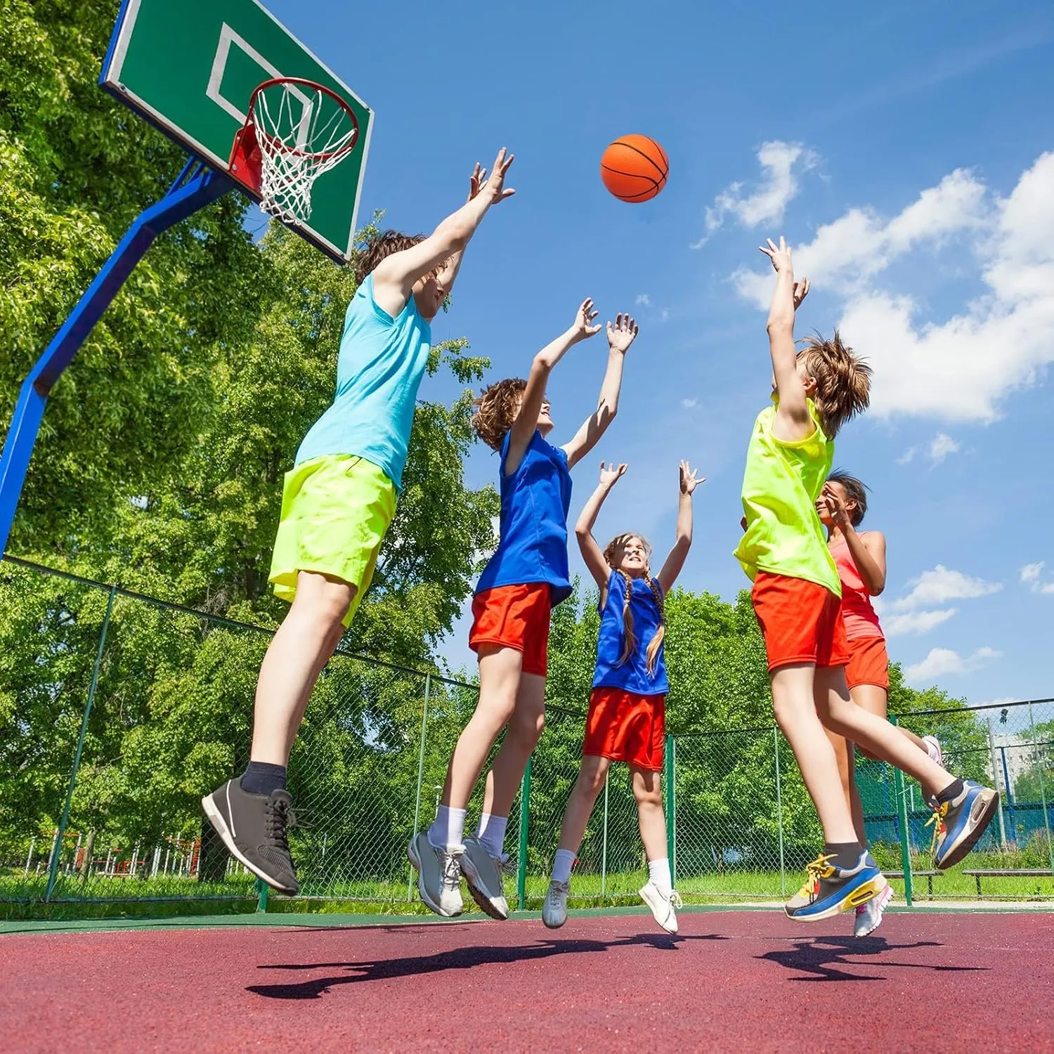 15Pcs 6" Mini Basketball Balls Bulk Small Basketball Set with Pump, PVC Small Basketball for Over The Door Basketball Hoop Games Party Favors Indoor Outdoor Play Adults Kids Pool Beach Basketball