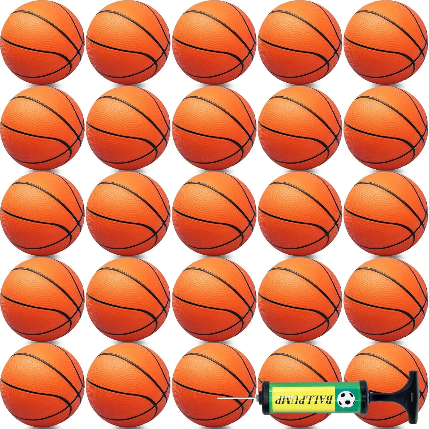 15Pcs 6" Mini Basketball Balls Bulk Small Basketball Set with Pump, PVC Small Basketball for Over The Door Basketball Hoop Games Party Favors Indoor Outdoor Play Adults Kids Pool Beach Basketball
