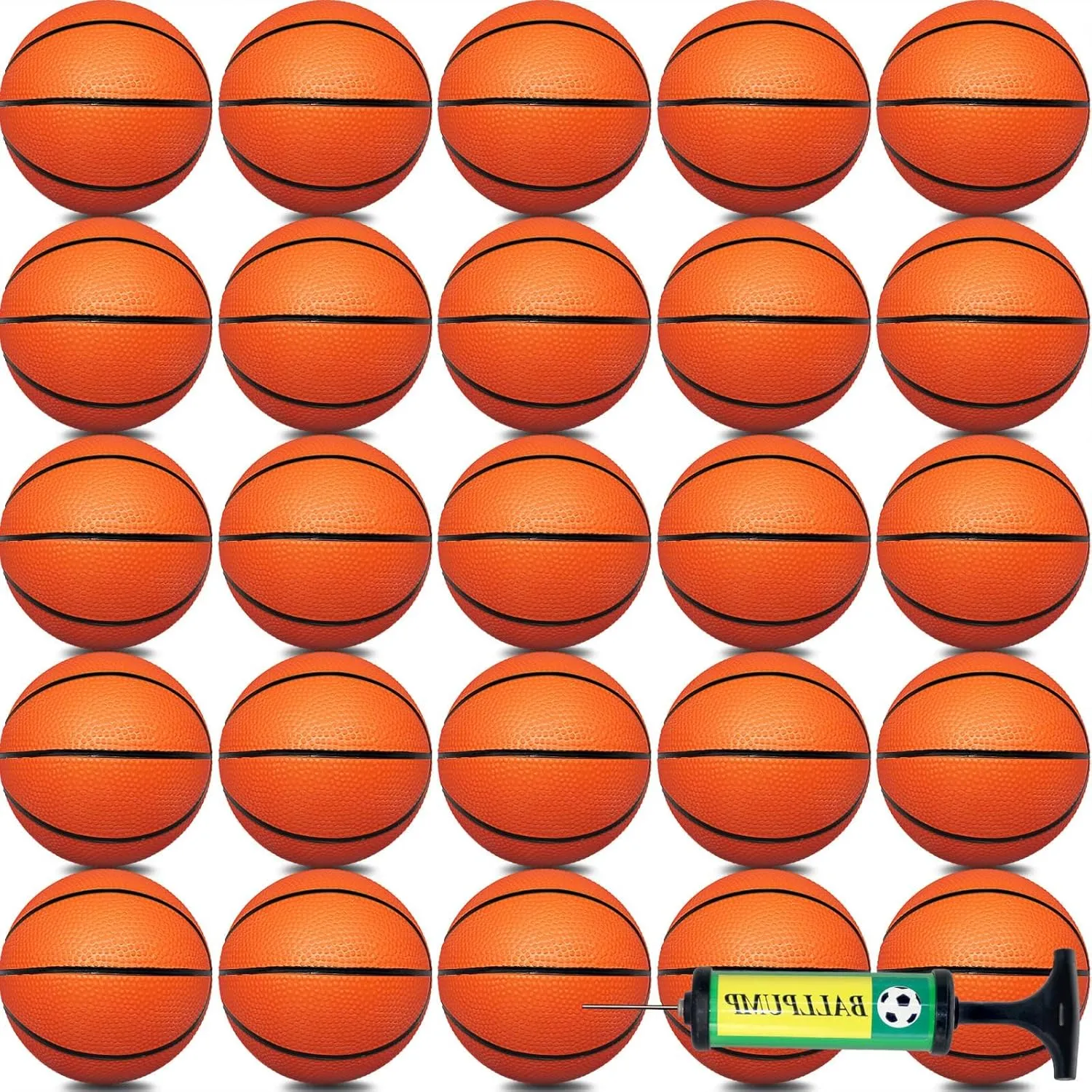 15Pcs 6" Mini Basketball Balls Bulk Small Basketball Set with Pump, PVC Small Basketball for Over The Door Basketball Hoop Games Party Favors Indoor Outdoor Play Adults Kids Pool Beach Basketball