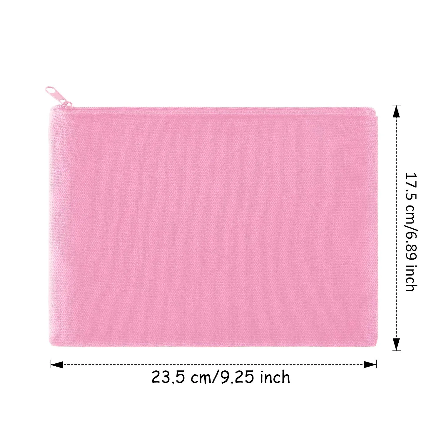 16 Pack Canvas Blank Cosmetics Bag Multi-Purpose Zipper Canvas Makeup Pouches Travel Toiletry Pouches Pen Pencil Plain DIY Craft Bag(L,Beige and Pink)