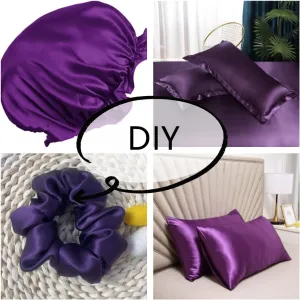 16m/m 100% Mulberry Dressmaking Silk Sewing Silk Charmeuse Fabric Silk 45" Width DIY Silk (Violet - 1 Yards)