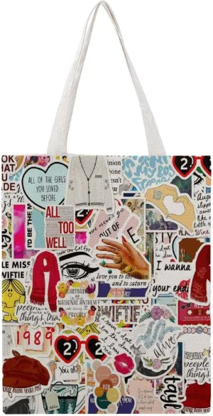 1989 Singer Handbag Singer Merchandise Singer Fan Gift Music Fan Canvas travel bag15 x 16 in